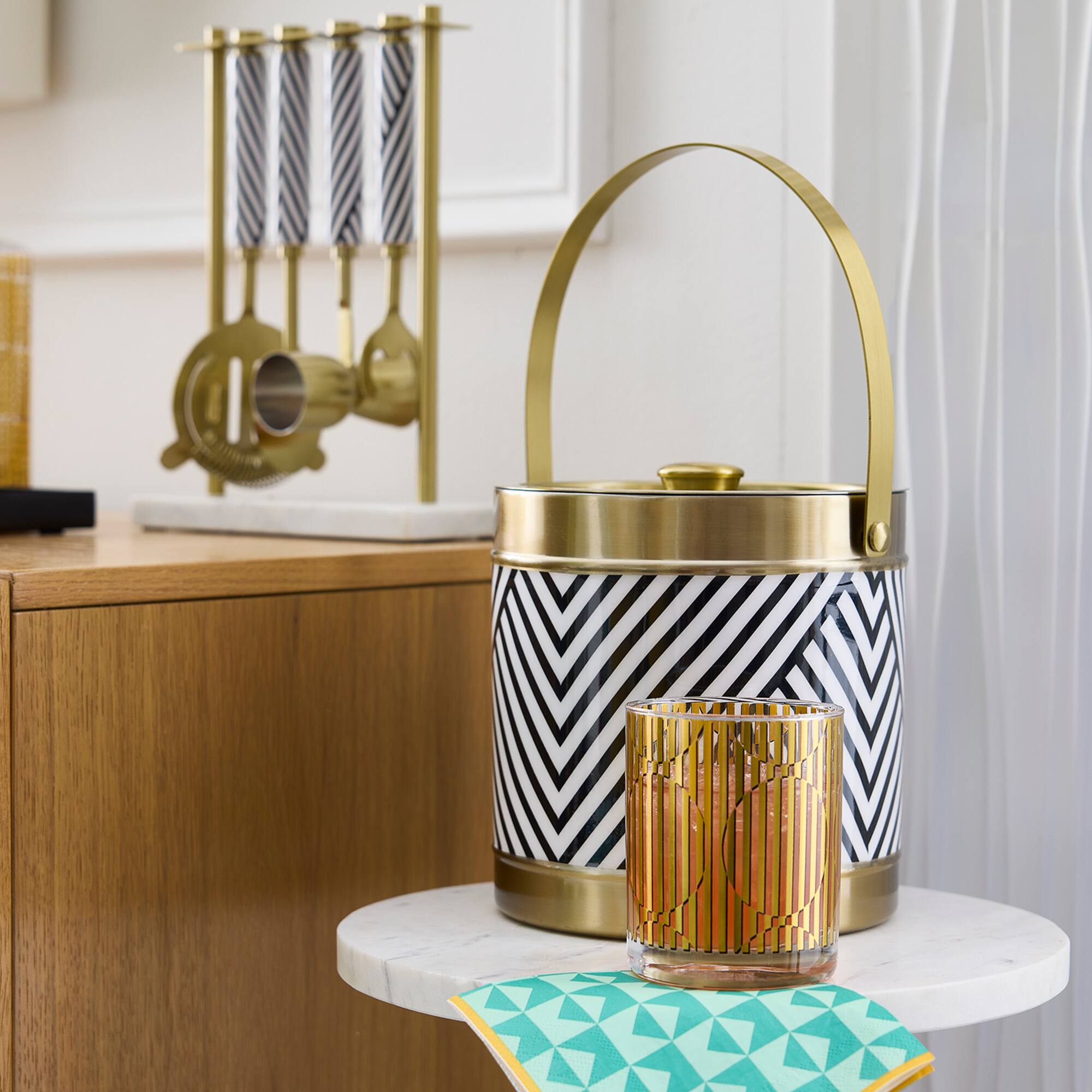 Jonathan Adler x Michaels 7.5" Black & White Ice Bucket